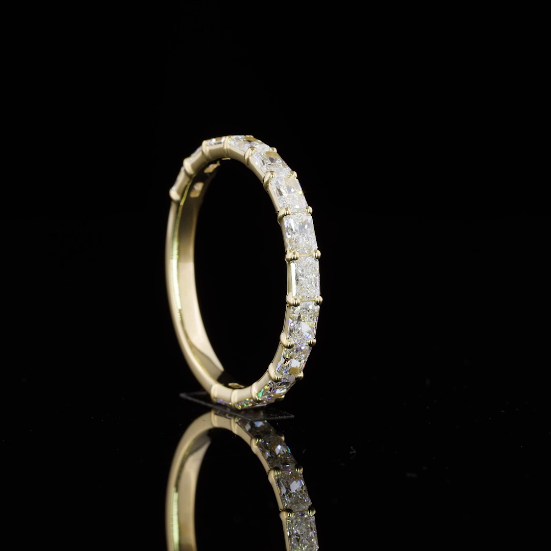 2-1/4ctw Prong East West Radiant Half Eternity Band