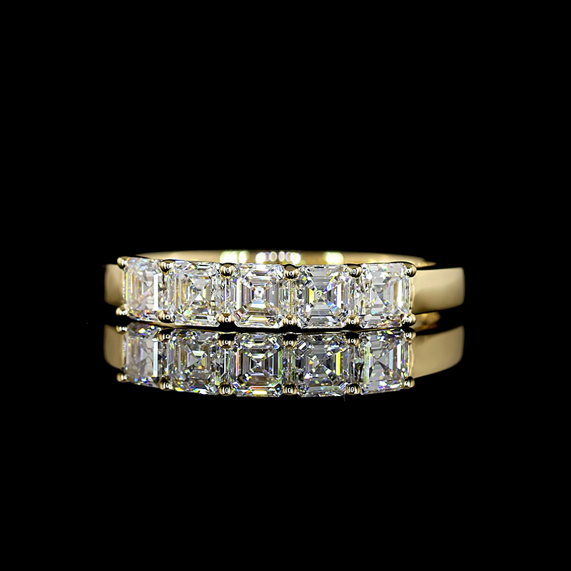 2ctw Prong Asscher Five Stone Band