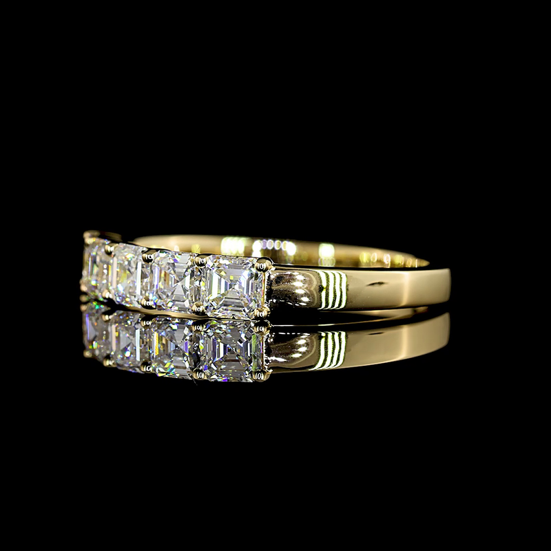 2ctw Prong Asscher Five Stone Band