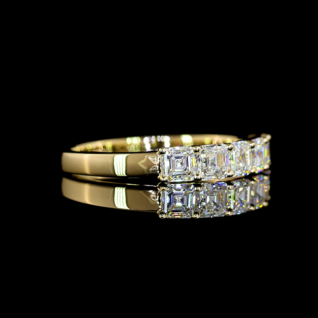 2ctw Prong Asscher Five Stone Band