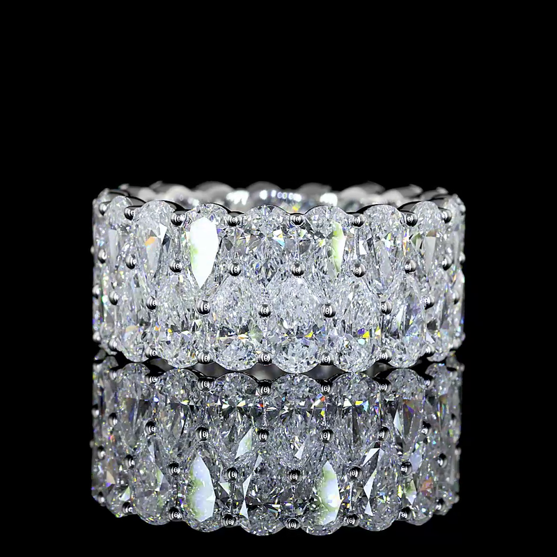 10ctw Pear Prong Diamond Eternity Band