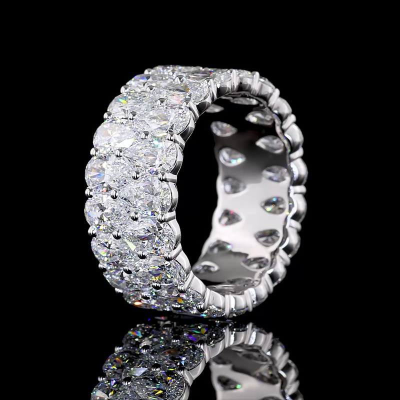 10ctw Pear Prong Diamond Eternity Band