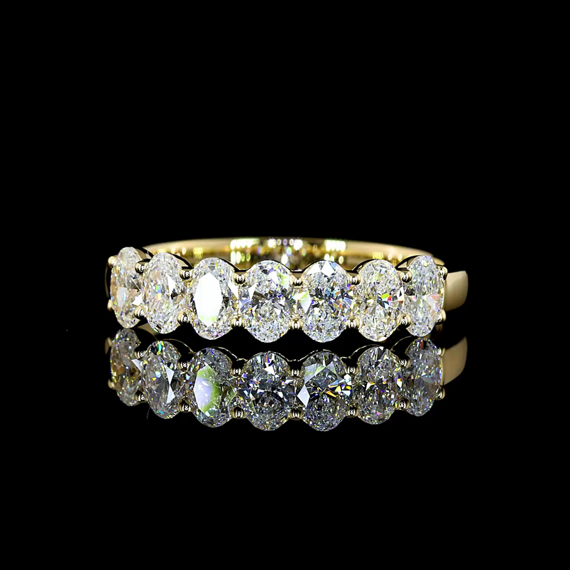 1ctw Prong Oval Seven Stone Band