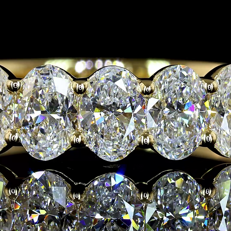 1ctw Prong Oval Seven Stone Band