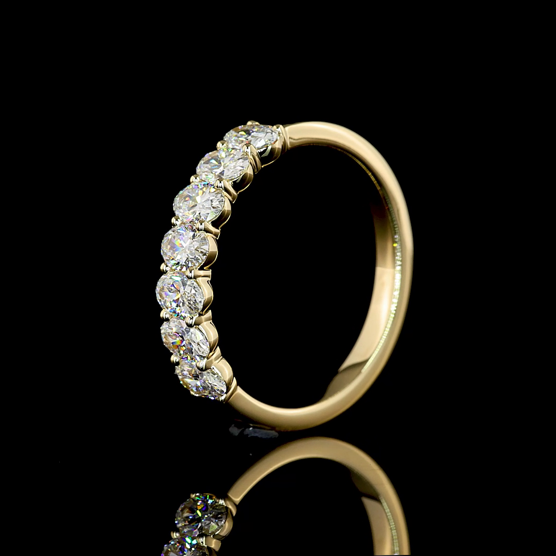 1ctw Prong Oval Seven Stone Band