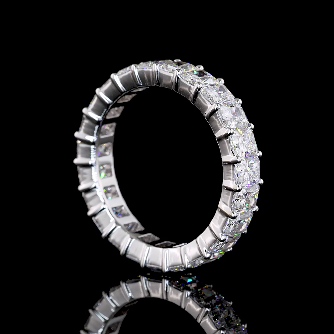 4ctw Radiant Prong Diamond Eternity Band