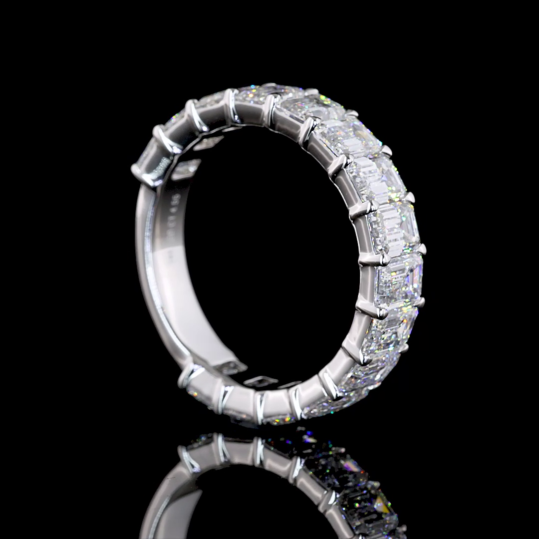 4-1/2ctw Emerald Prong Diamond 3/4 Eternity Band