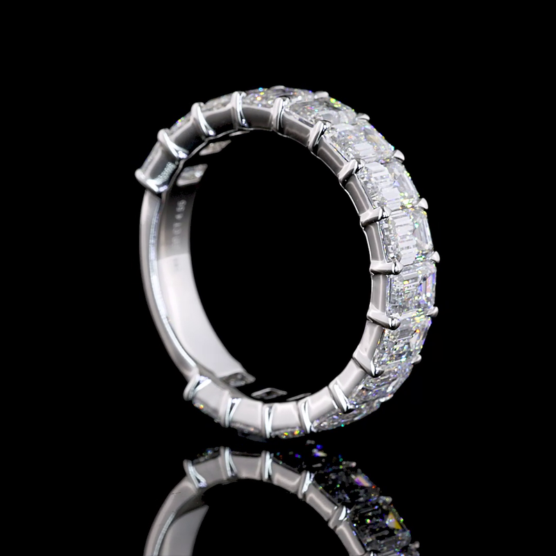 4-1/2ctw Emerald Prong Diamond 3/4 Eternity Band