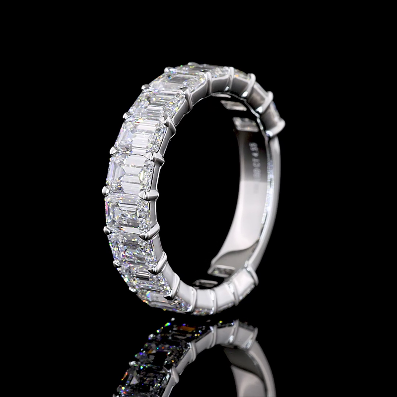 4-1/2ctw Emerald Prong Diamond 3/4 Eternity Band