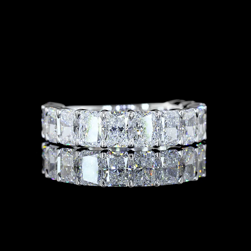 4ctw Radiant Prong Diamond 3/4 Eternity Band