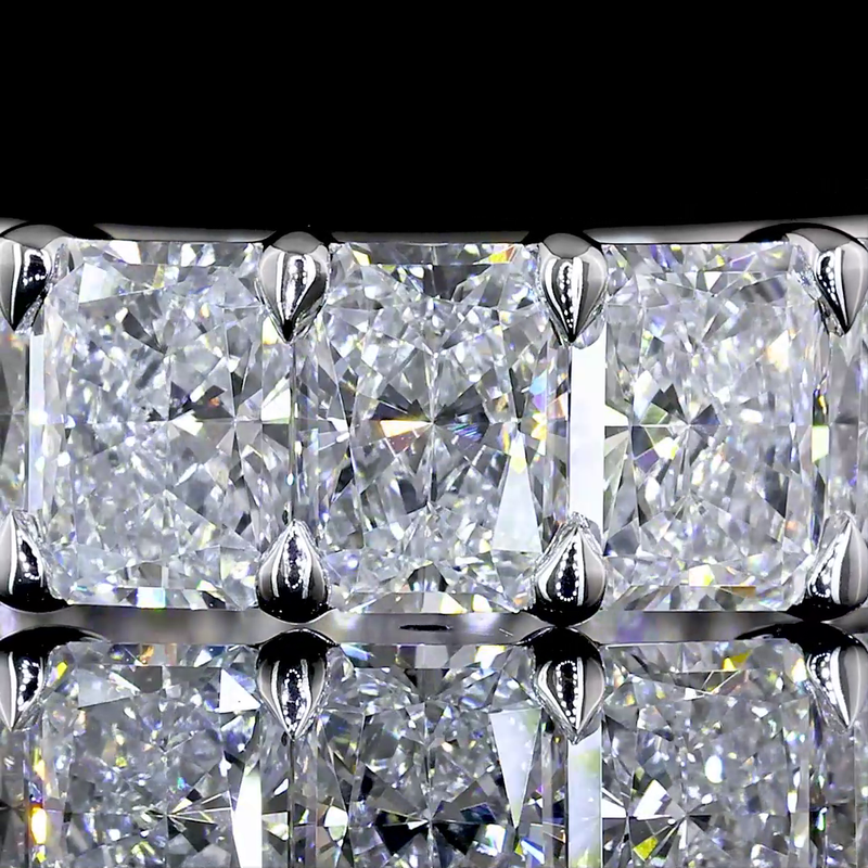 4ctw Radiant Prong Diamond 3/4 Eternity Band