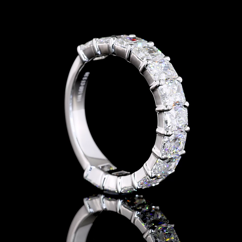 4ctw Radiant Prong Diamond 3/4 Eternity Band