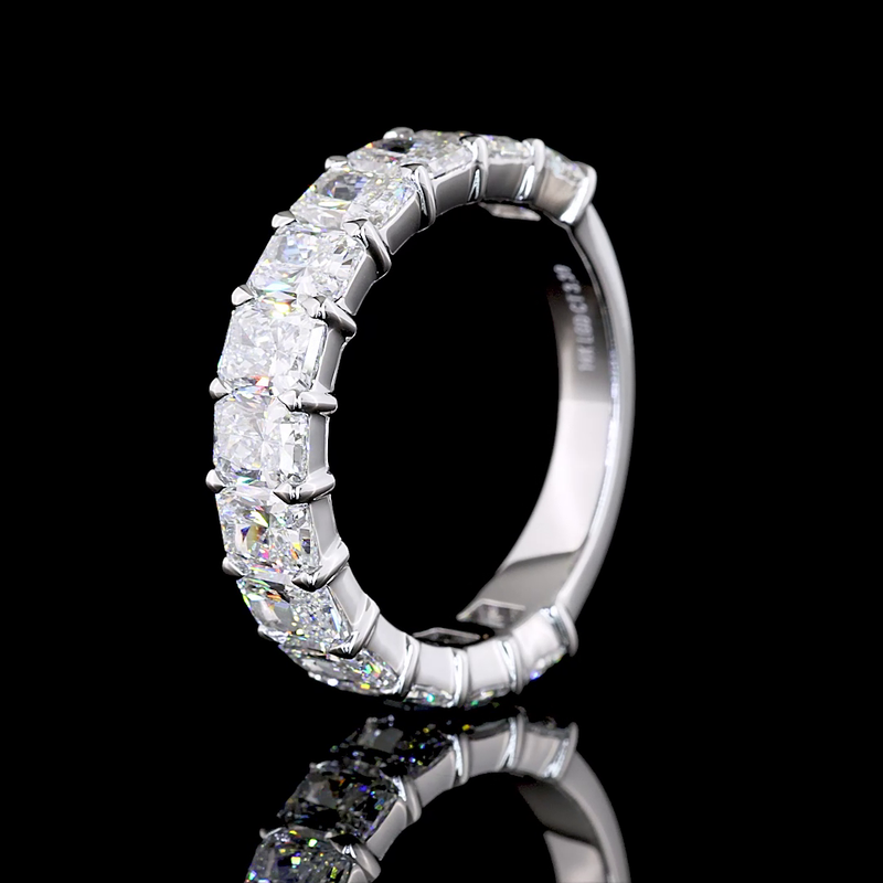 4ctw Radiant Prong Diamond 3/4 Eternity Band