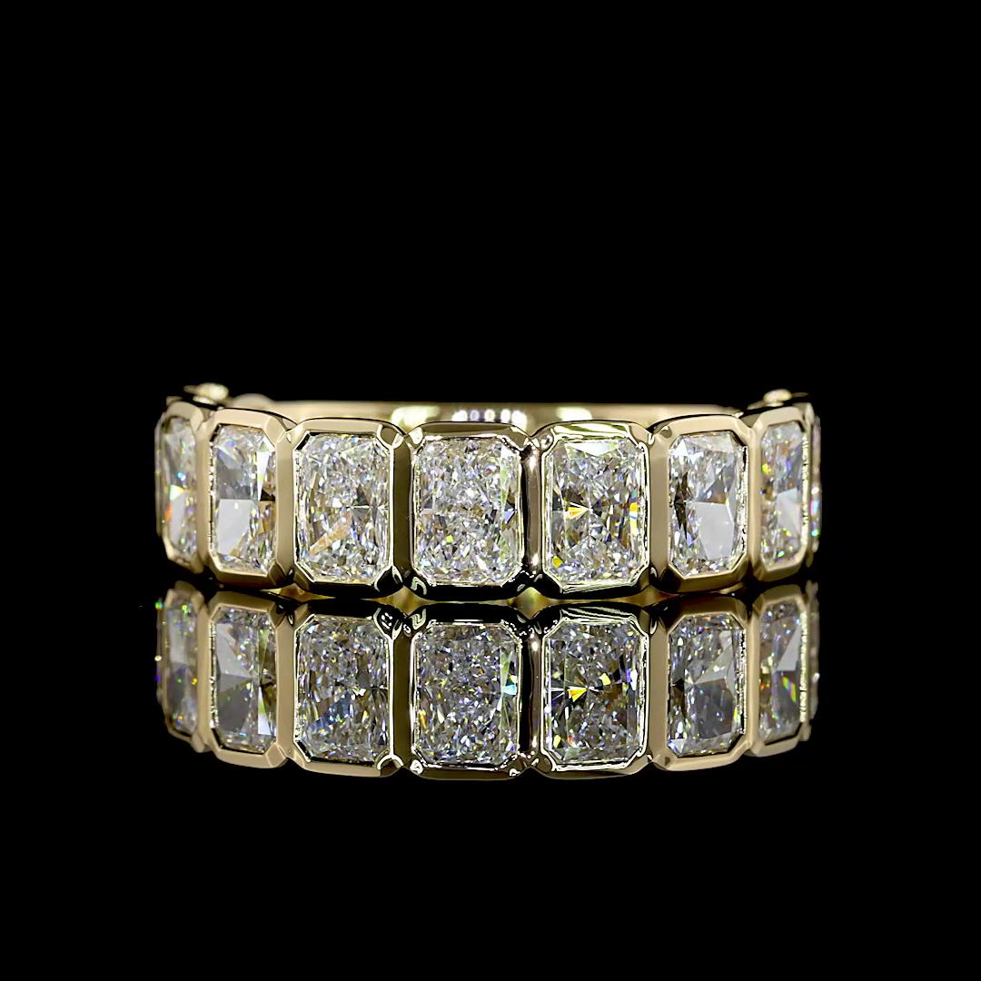3ctw Radiant Bezel Diamond 3/4 Eternity Band