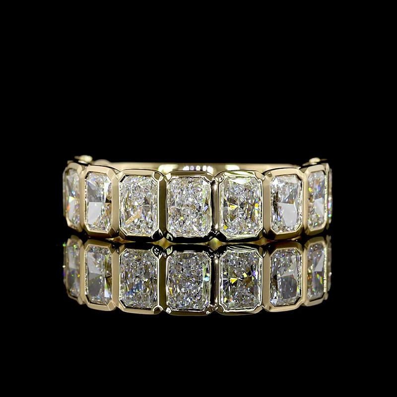 3ctw Radiant Bezel Diamond 3/4 Eternity Band