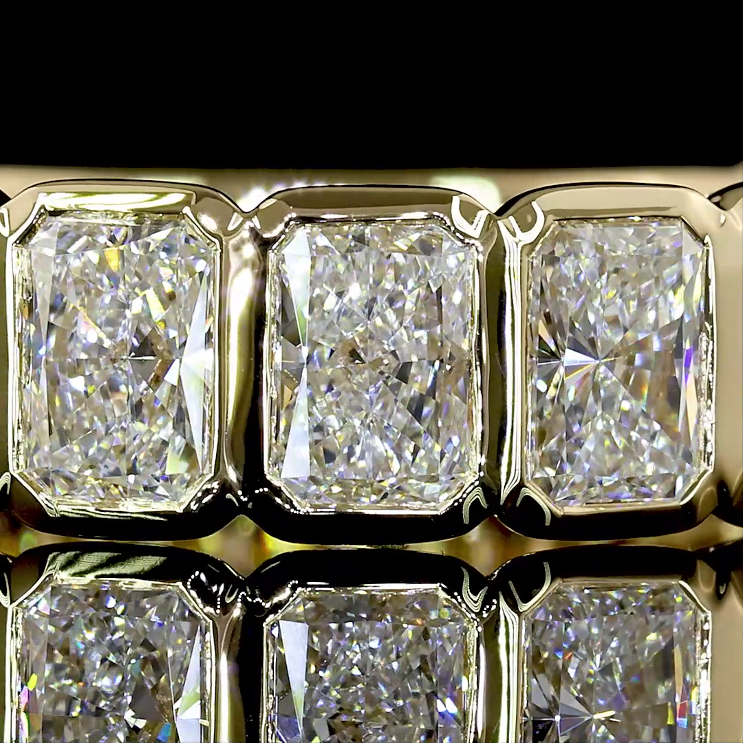 3ctw Radiant Bezel Diamond 3/4 Eternity Band