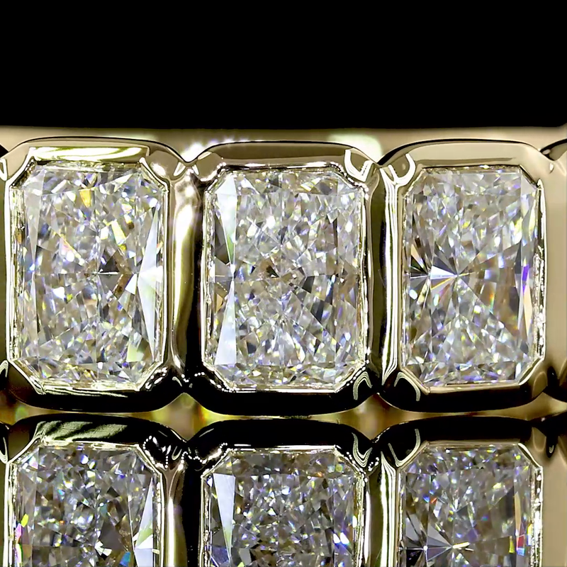 3ctw Radiant Bezel Diamond 3/4 Eternity Band