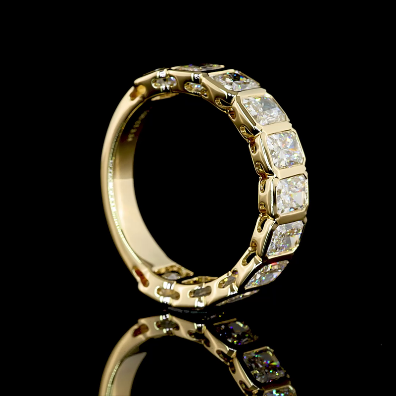 3ctw Radiant Bezel Diamond 3/4 Eternity Band