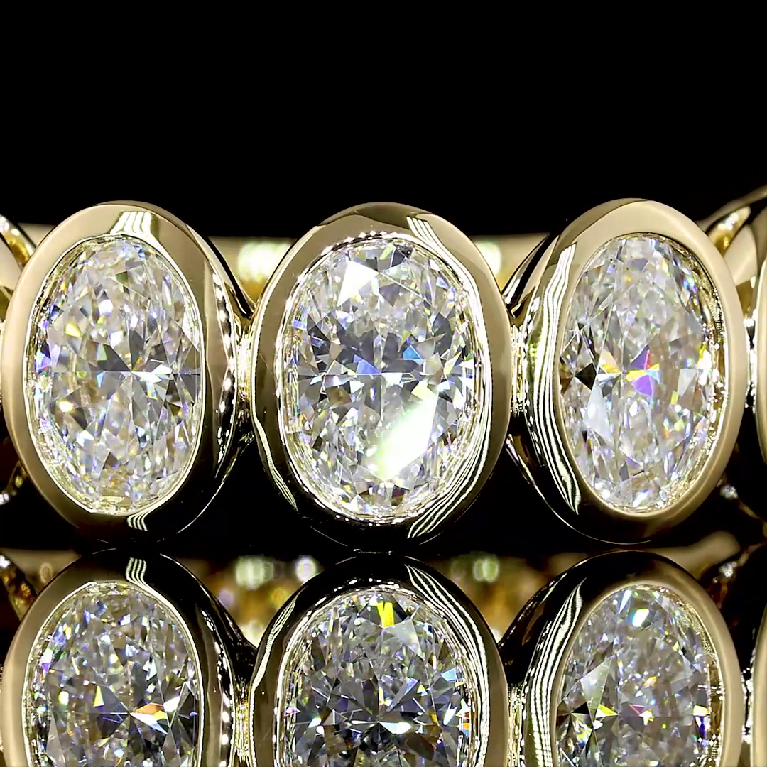 3ctw Oval Bezel Diamond 3/4 Eternity Band