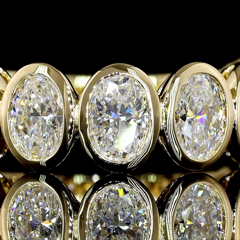 3ctw Oval Bezel Diamond 3/4 Eternity Band