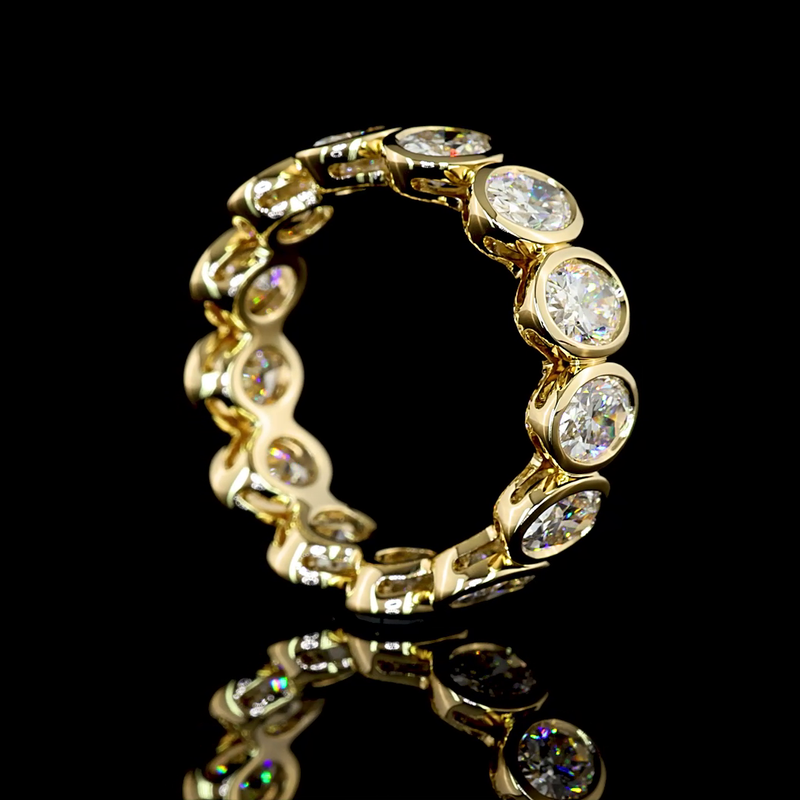 4ctw Oval Bezel Diamond Eternity Band