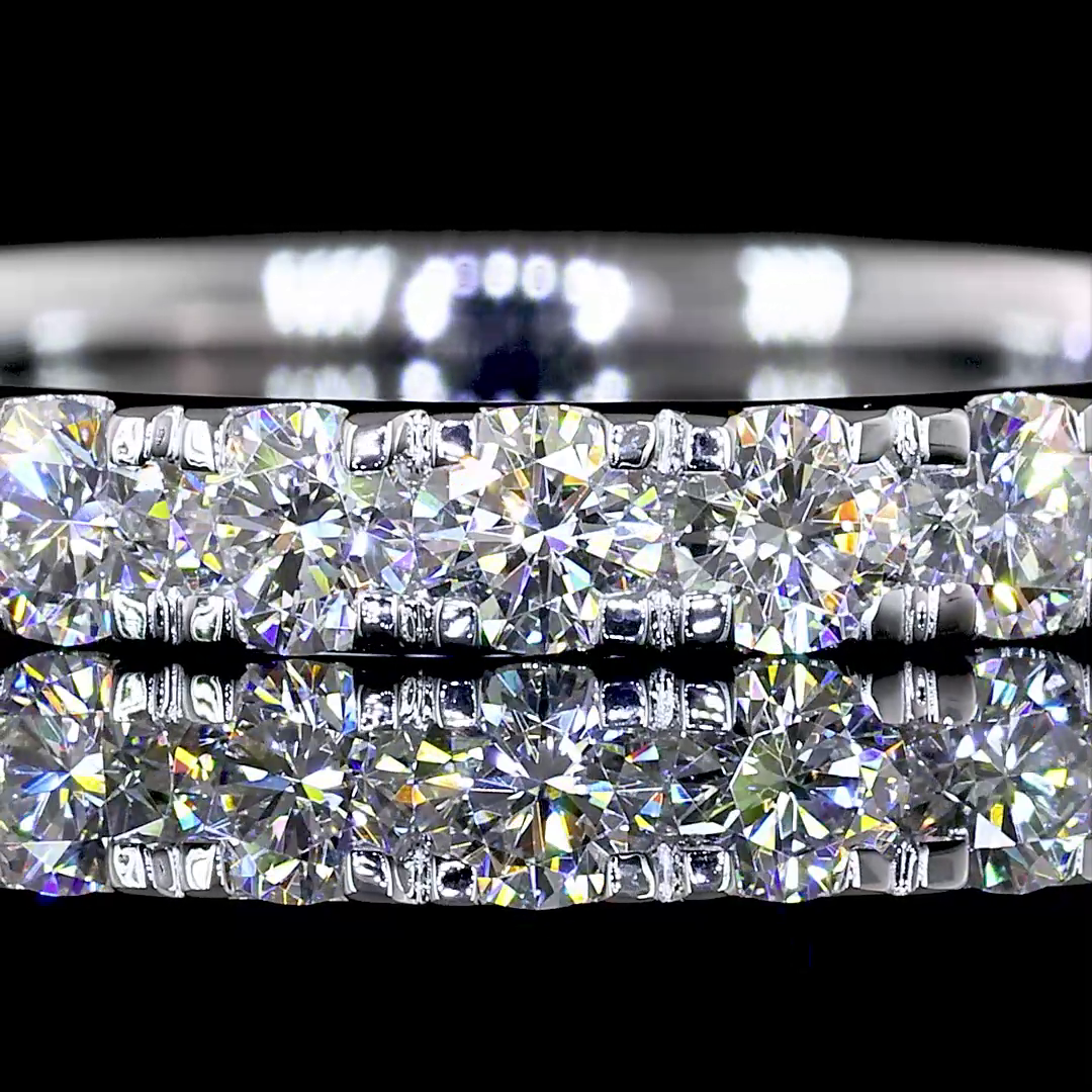 1/2ctw U Prong Round Half Eternity Band
