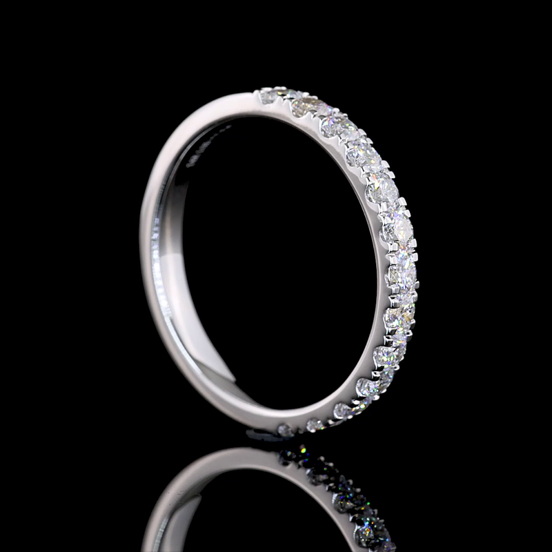 1/2ctw U Prong Round Half Eternity Band
