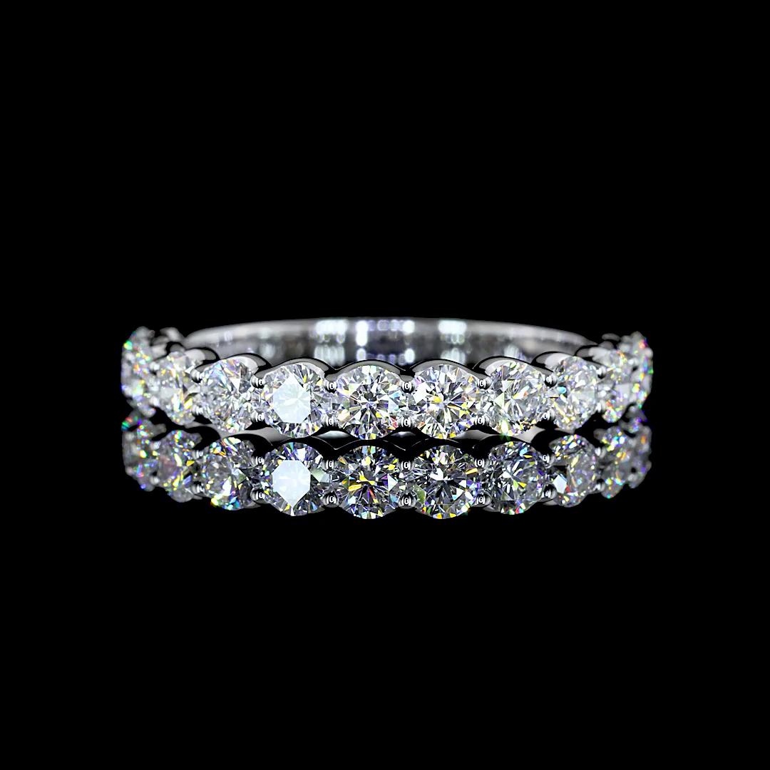 1ctw U Prong Round Half Eternity Band
