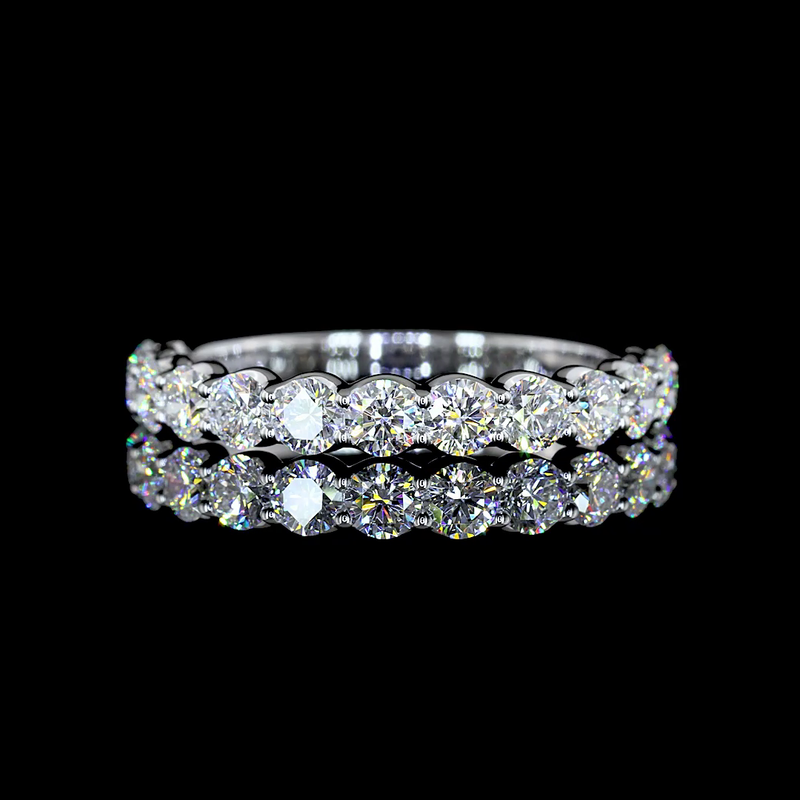 1ctw U Prong Round Half Eternity Band