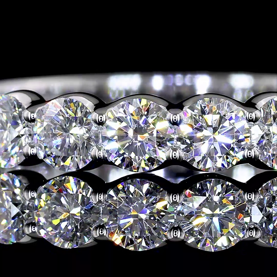 1ctw U Prong Round Half Eternity Band