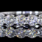 1ctw U Prong Round Half Eternity Band