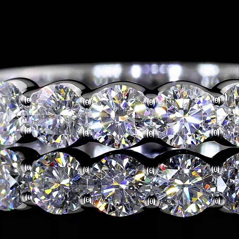 1ctw U Prong Round Half Eternity Band
