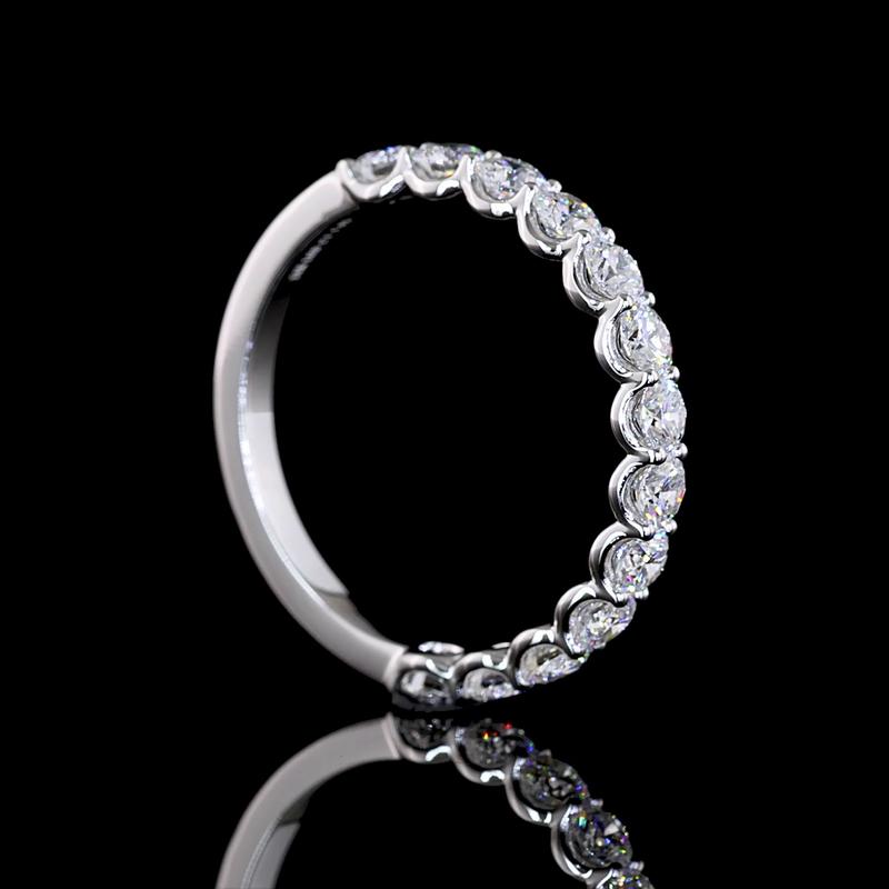 1ctw U Prong Round Half Eternity Band