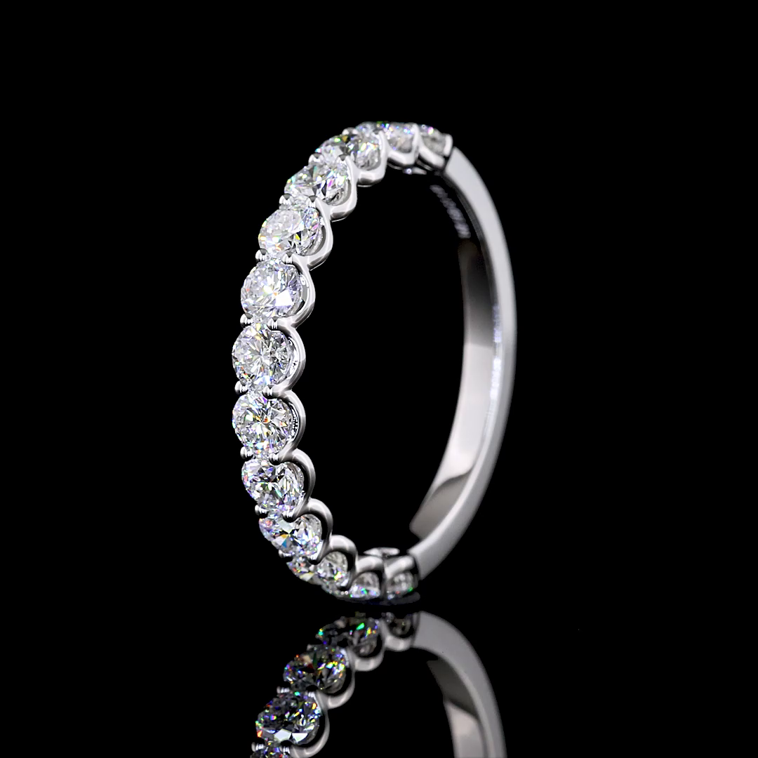 1ctw U Prong Round Half Eternity Band