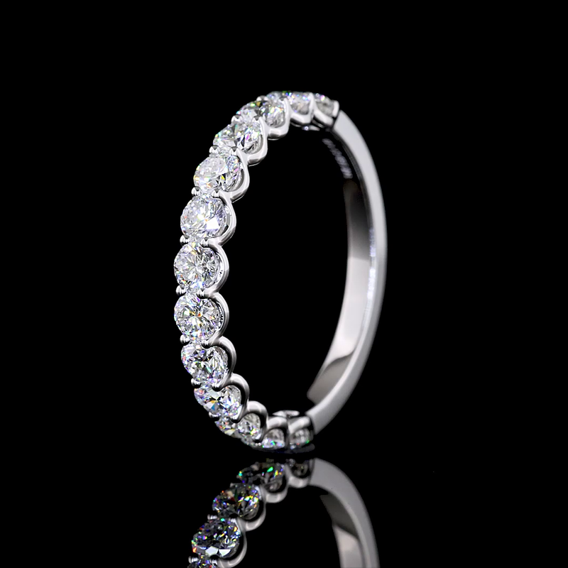 1ctw U Prong Round Half Eternity Band