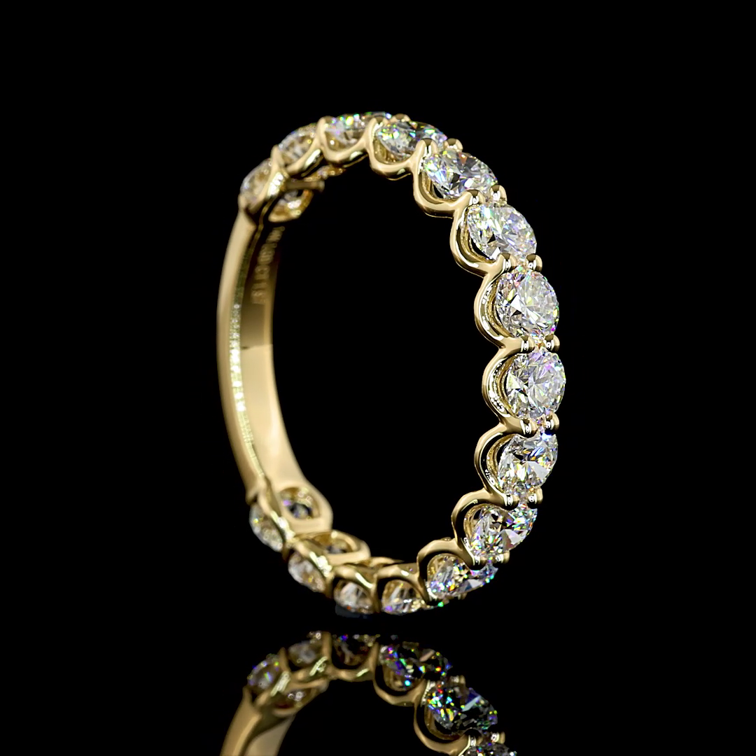 2ctw U Prong Round 3/4 Eternity Band