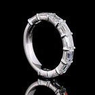 3ctw Emerald East West Prong Diamond 3/4 Eternity Band