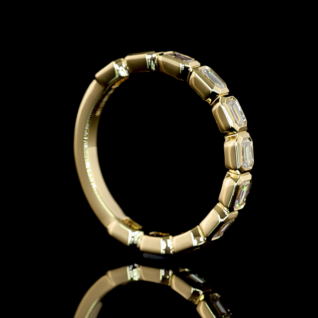 5ctw Bezel East West Emerald 3/4 Eternity Band
