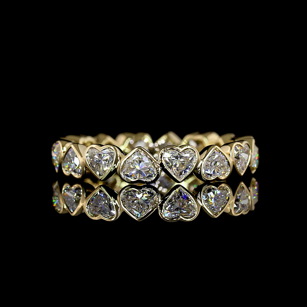 2-1/4ctw Bezel Heart Eternity Band