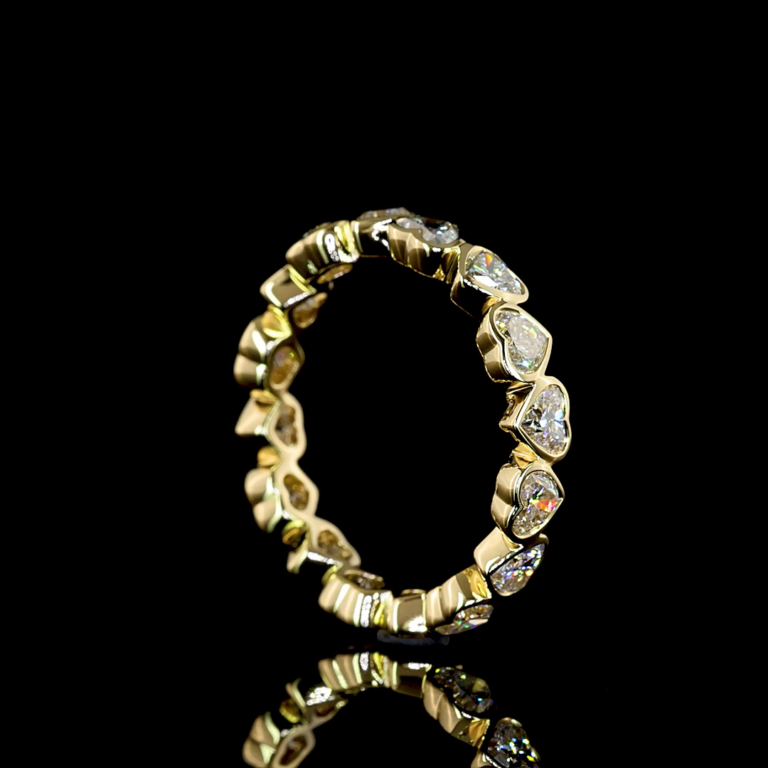 2-1/4ctw Bezel Heart Eternity Band