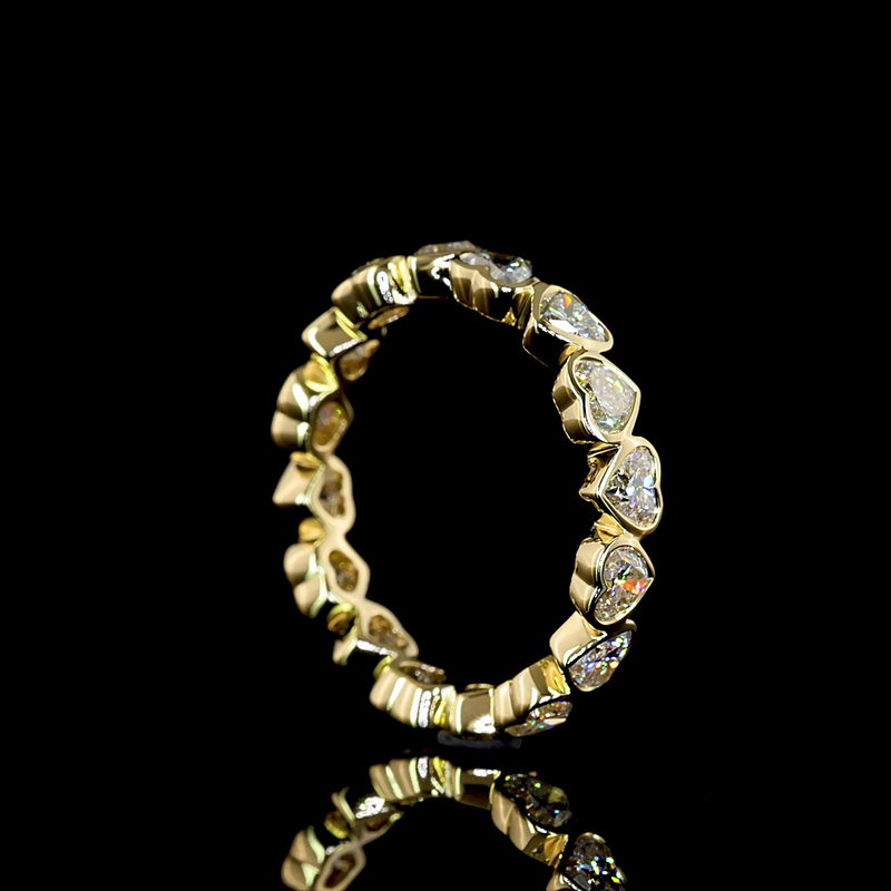 2-1/4ctw Bezel Heart Eternity Band