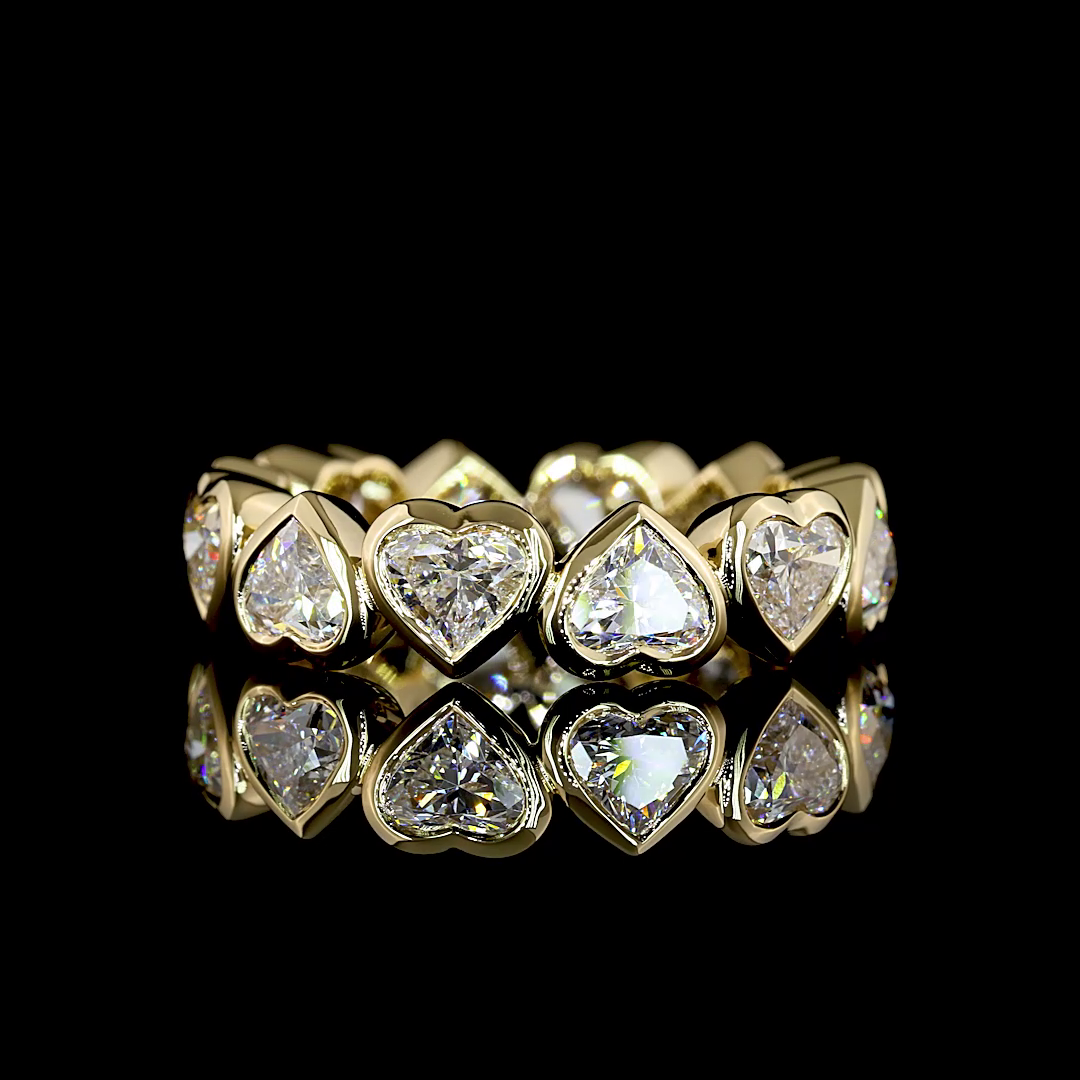 4ctw Heart Bezel Diamond Eternity Band