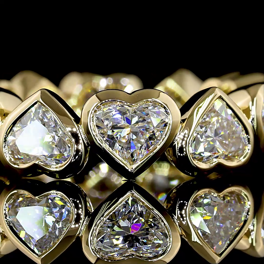 4ctw Heart Bezel Diamond Eternity Band
