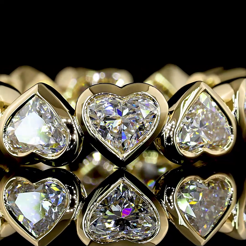 4ctw Heart Bezel Diamond Eternity Band