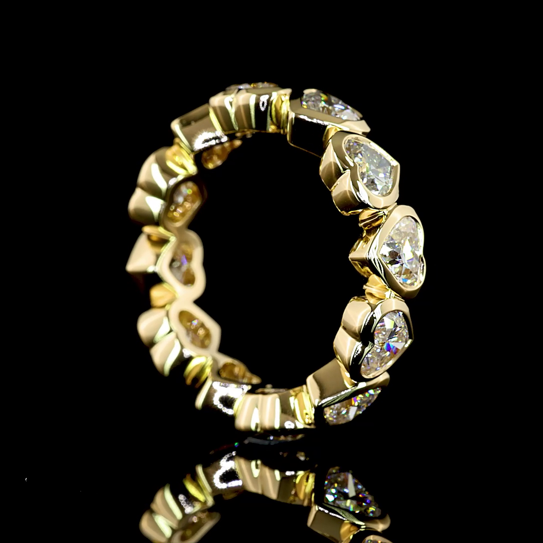 4ctw Heart Bezel Diamond Eternity Band