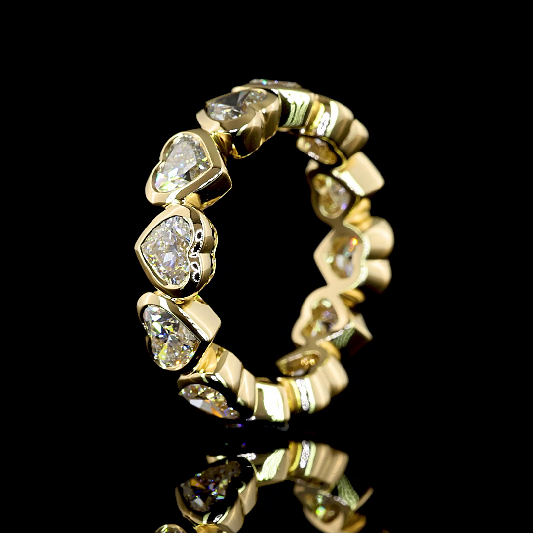 4ctw Heart Bezel Diamond Eternity Band