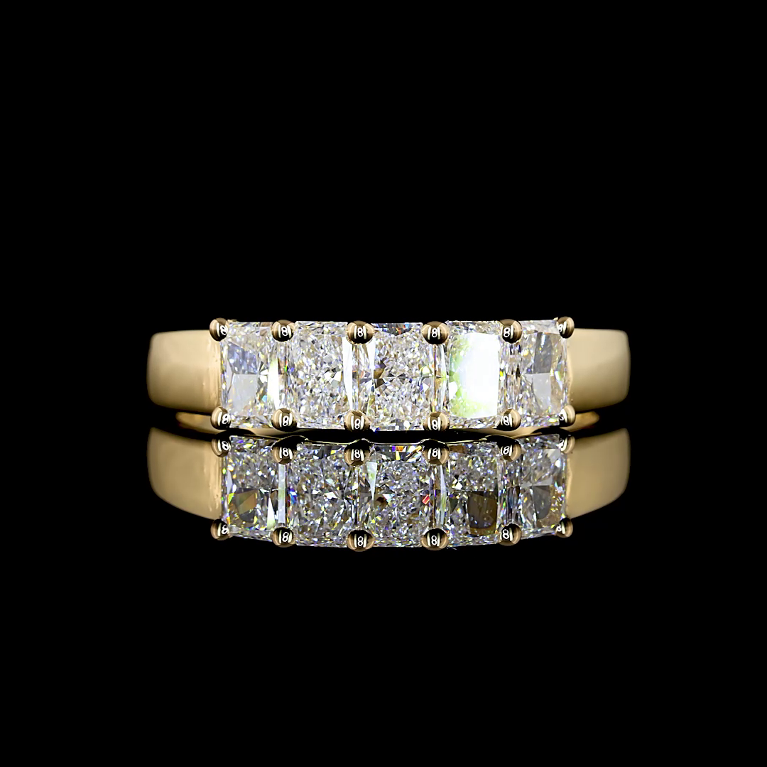 2ctw Prong Radiant Five Stone Band