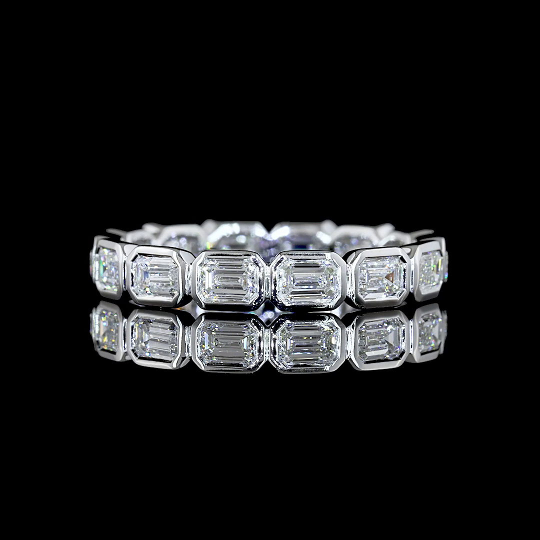 1-1/4ctw Bezel East West Emerald Eternity Band