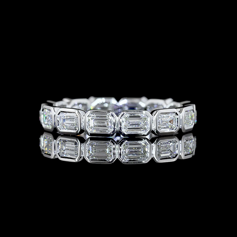 1-1/4ctw Bezel East West Emerald Eternity Band