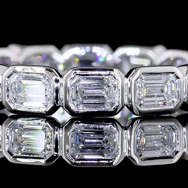 1-1/4ctw Bezel East West Emerald Eternity Band
